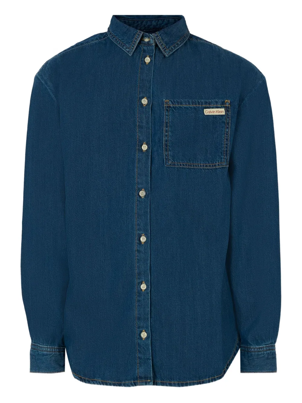 Calvin Klein Kids Shirt met lange mouwen en zak Blauw