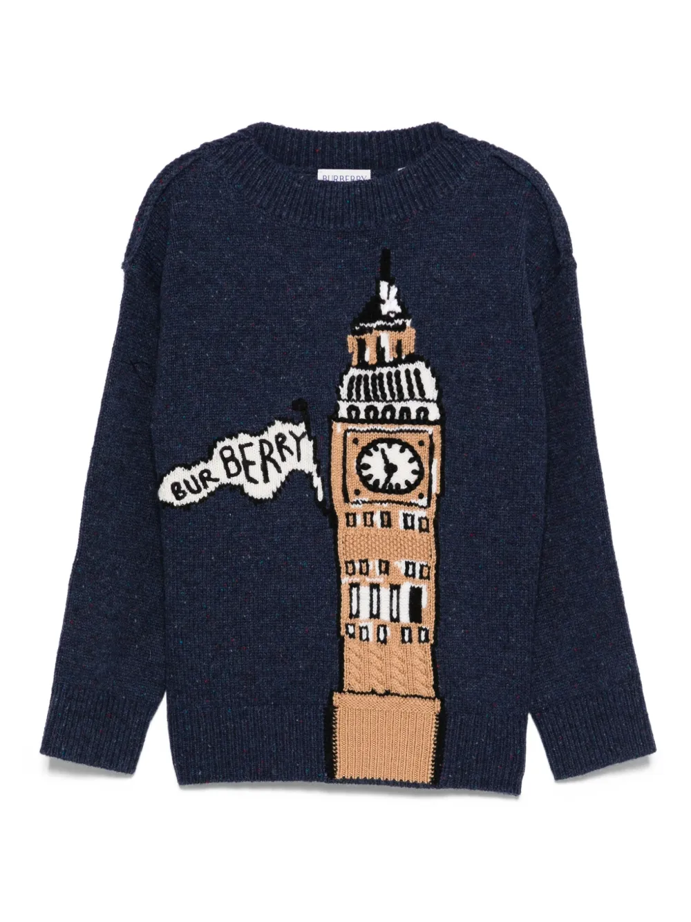 Burberry Kids Wollen trui met Big Ben-intarsia Blauw