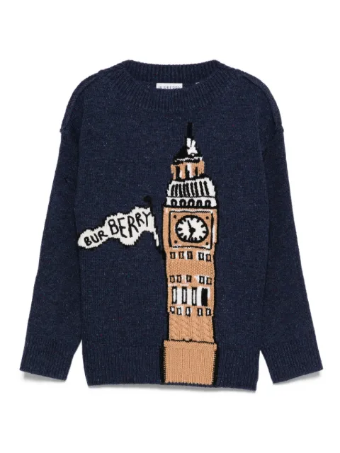 Burberry Kids jersey con motivo Big Ben en intarsia
