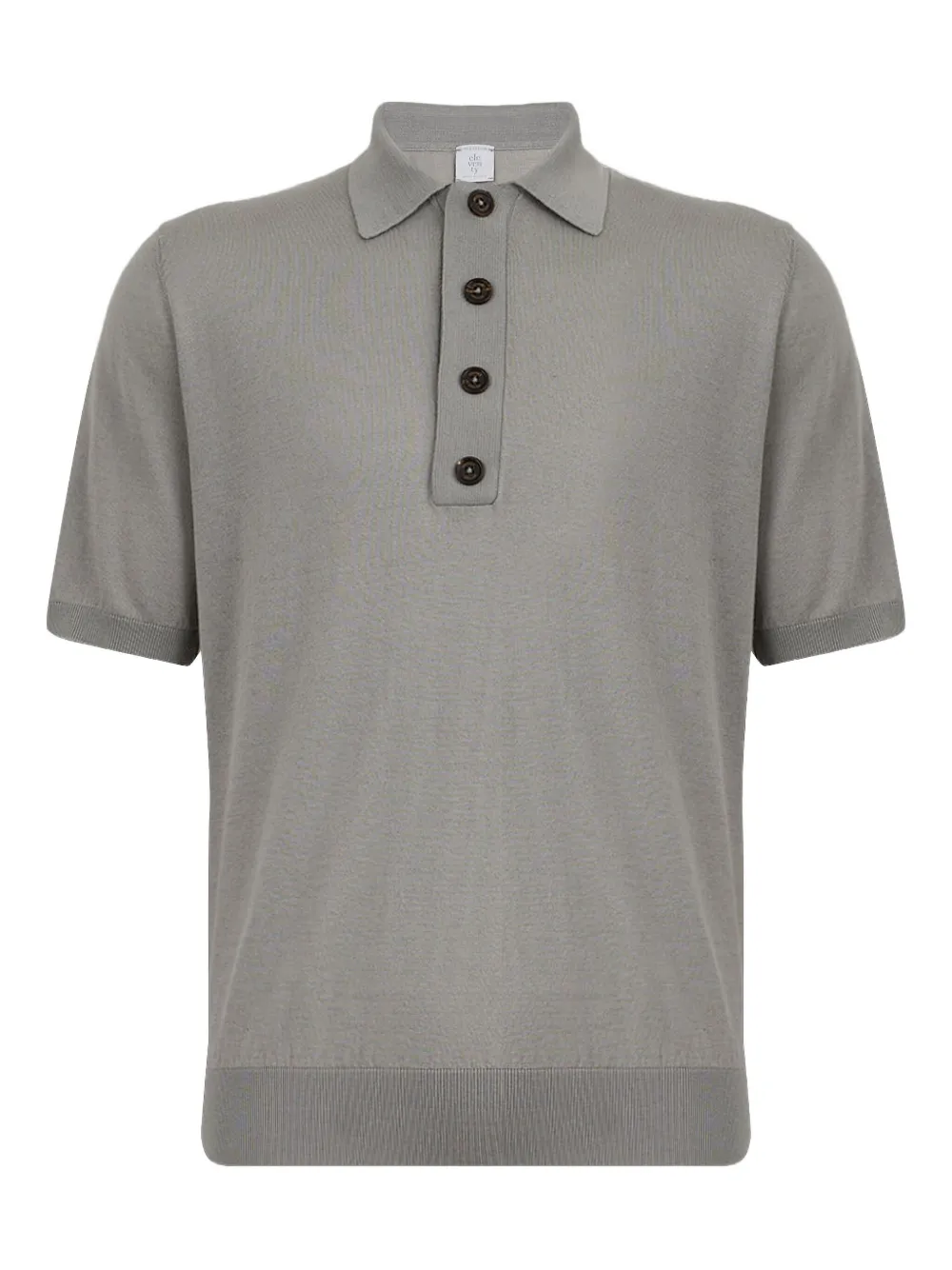 Eleventy Short-sleeve Button Polo Shirt In Gray