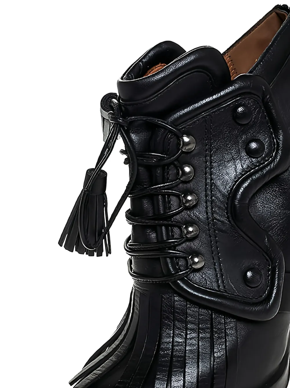 Givenchy Pre-Owned 120 mm veterlaarzen met franje - Zwart