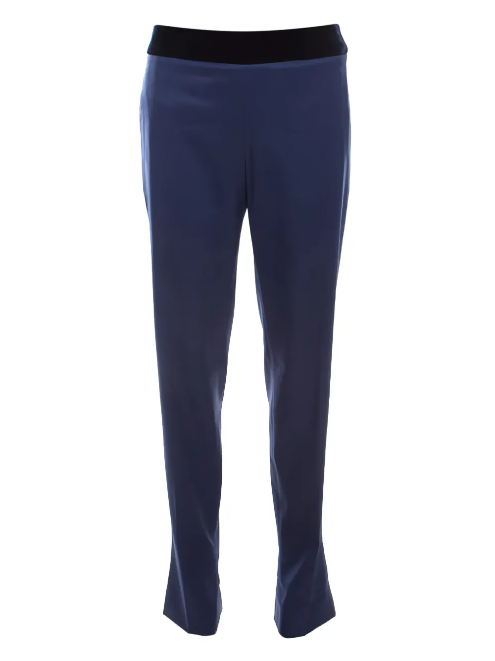Pre-owned Escada Velvet-waistband Trousers In Blue