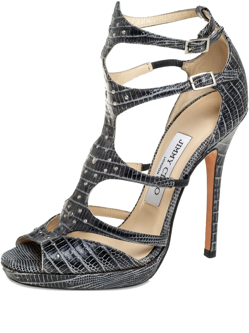 Jimmy Choo Pre-Owned Sandalen mit Nieten 120mm - Grau