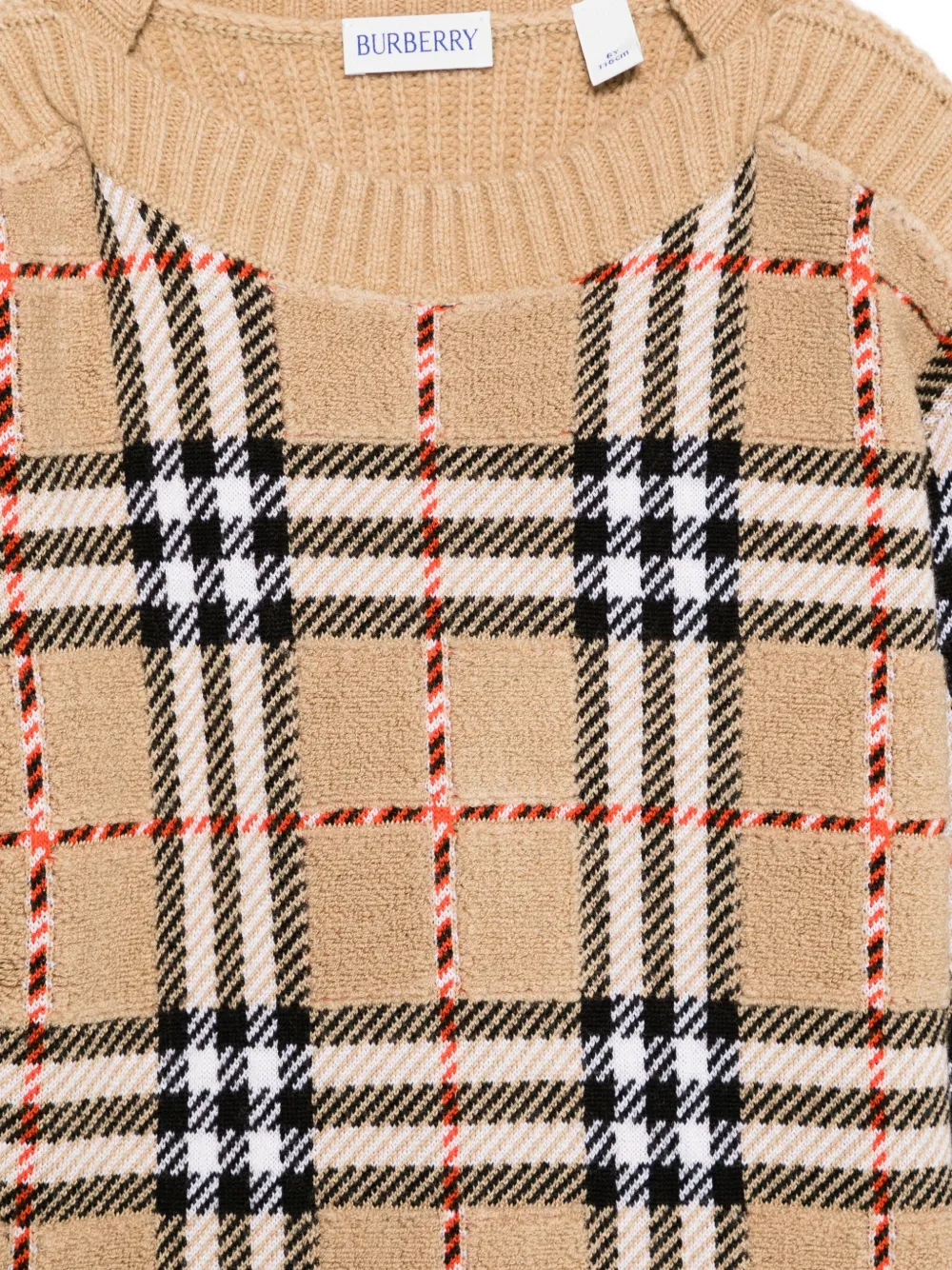Burberry Kids Geruite wollen trui Beige