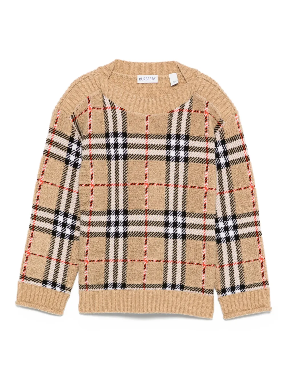 Burberry Kids Geruite wollen trui Beige