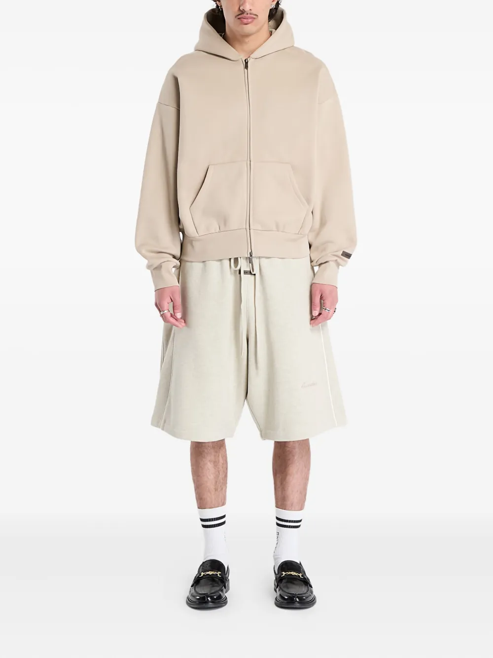 FEAR OF GOD ESSENTIALS Hoodie met lange mouwen en rits Beige