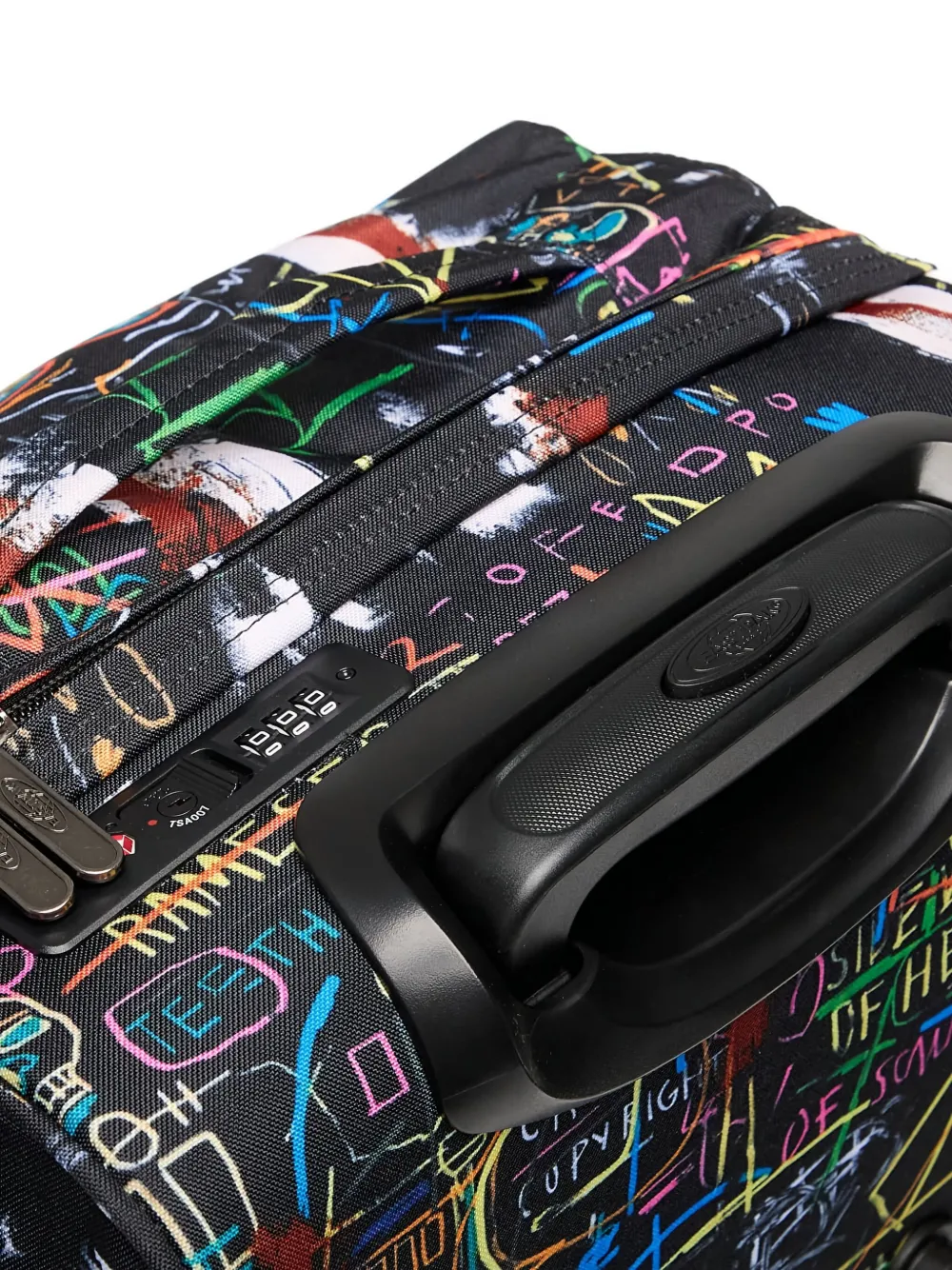 Eastpak x Basquiat small Transit'r graffiti-print wheeled luggage Zwart