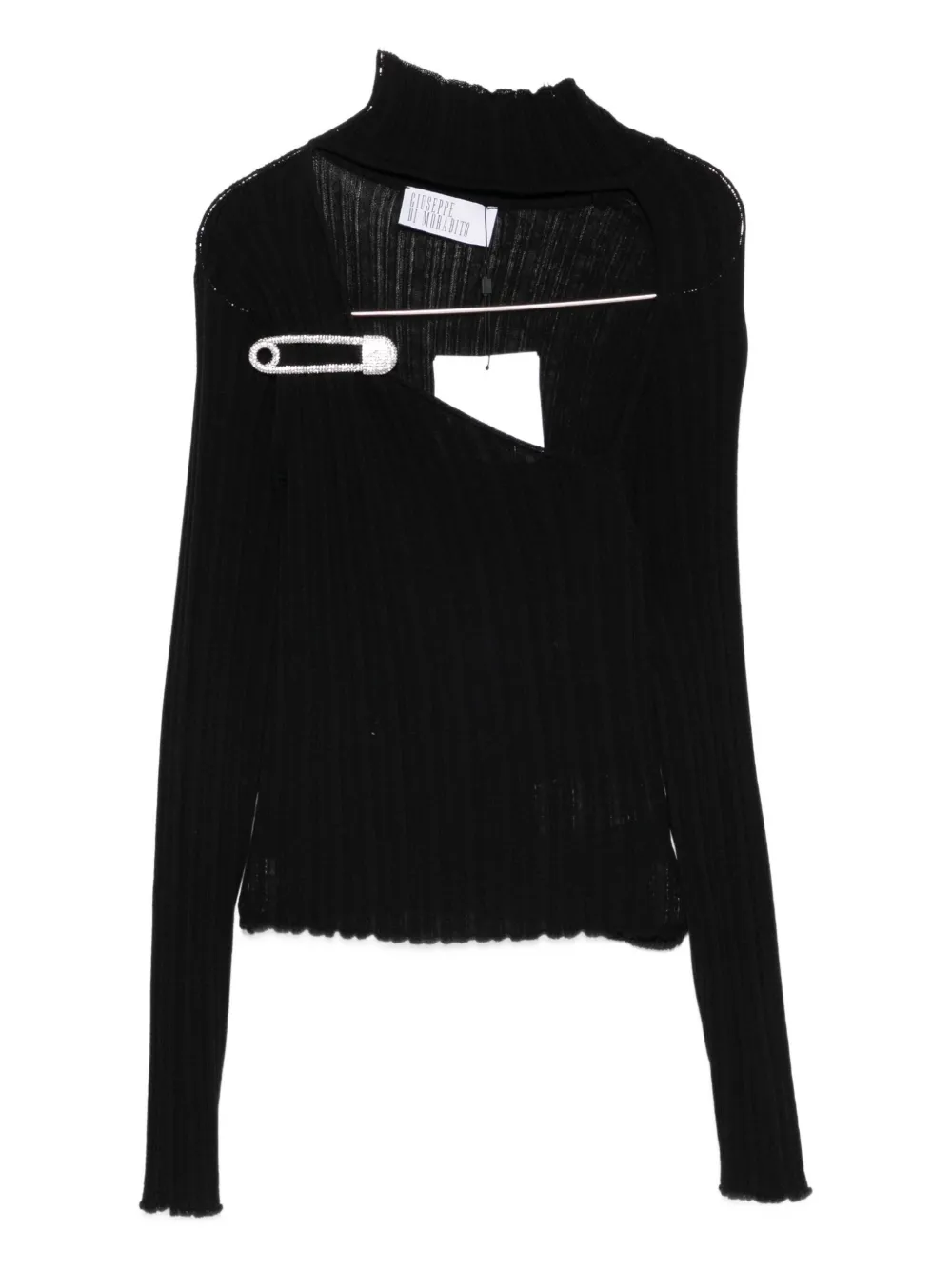 Giuseppe Di Morabito Ribbed Safety-pin Sweater In Black