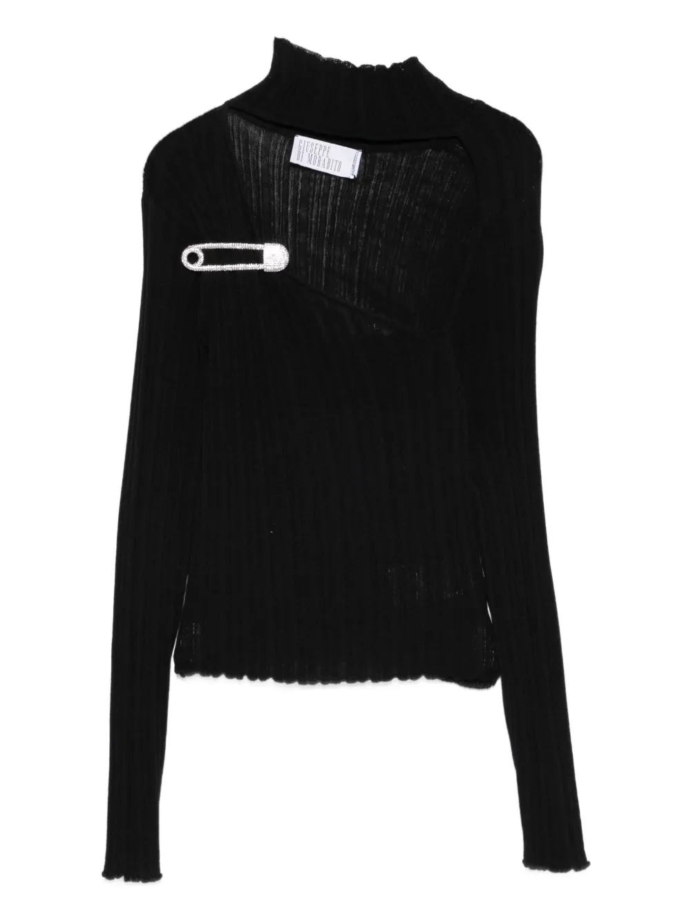 ribbed safety-pin sweater
