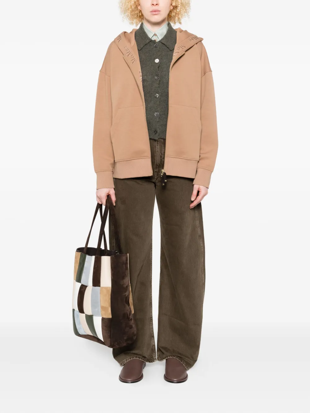 'S Max Mara zip-up hoodie - Bruin