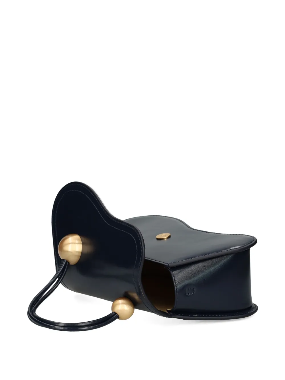 Cult Gaia curved-handle leather tote bag Zwart