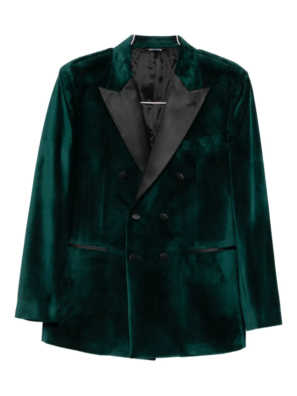 Reveres 1949 velvet double-breasted jacket - Verde