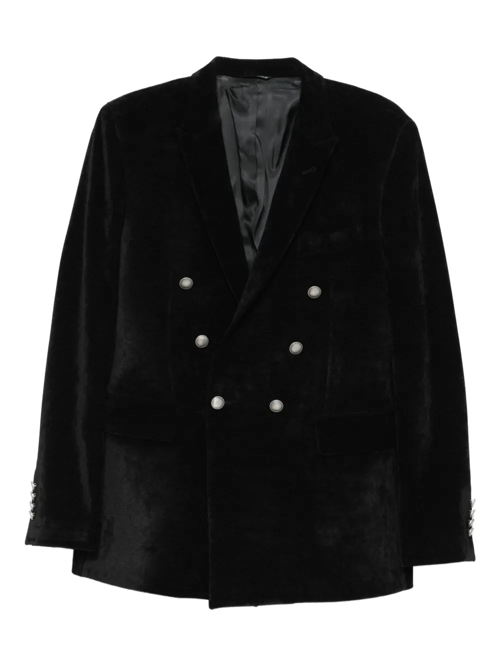 double-breasted velvet jacket
