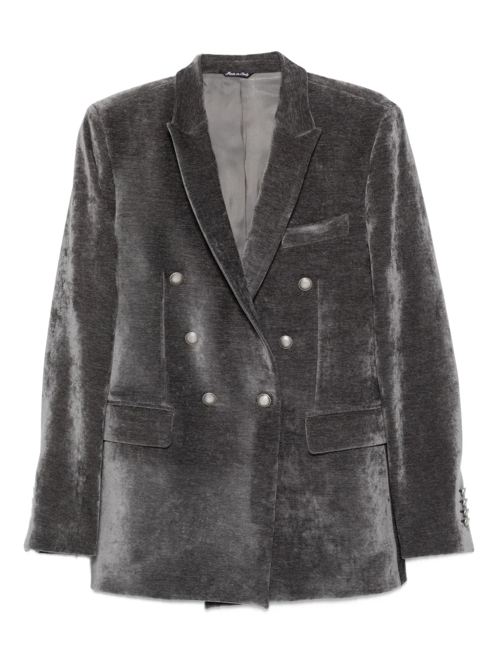 double-breasted velvet jacket