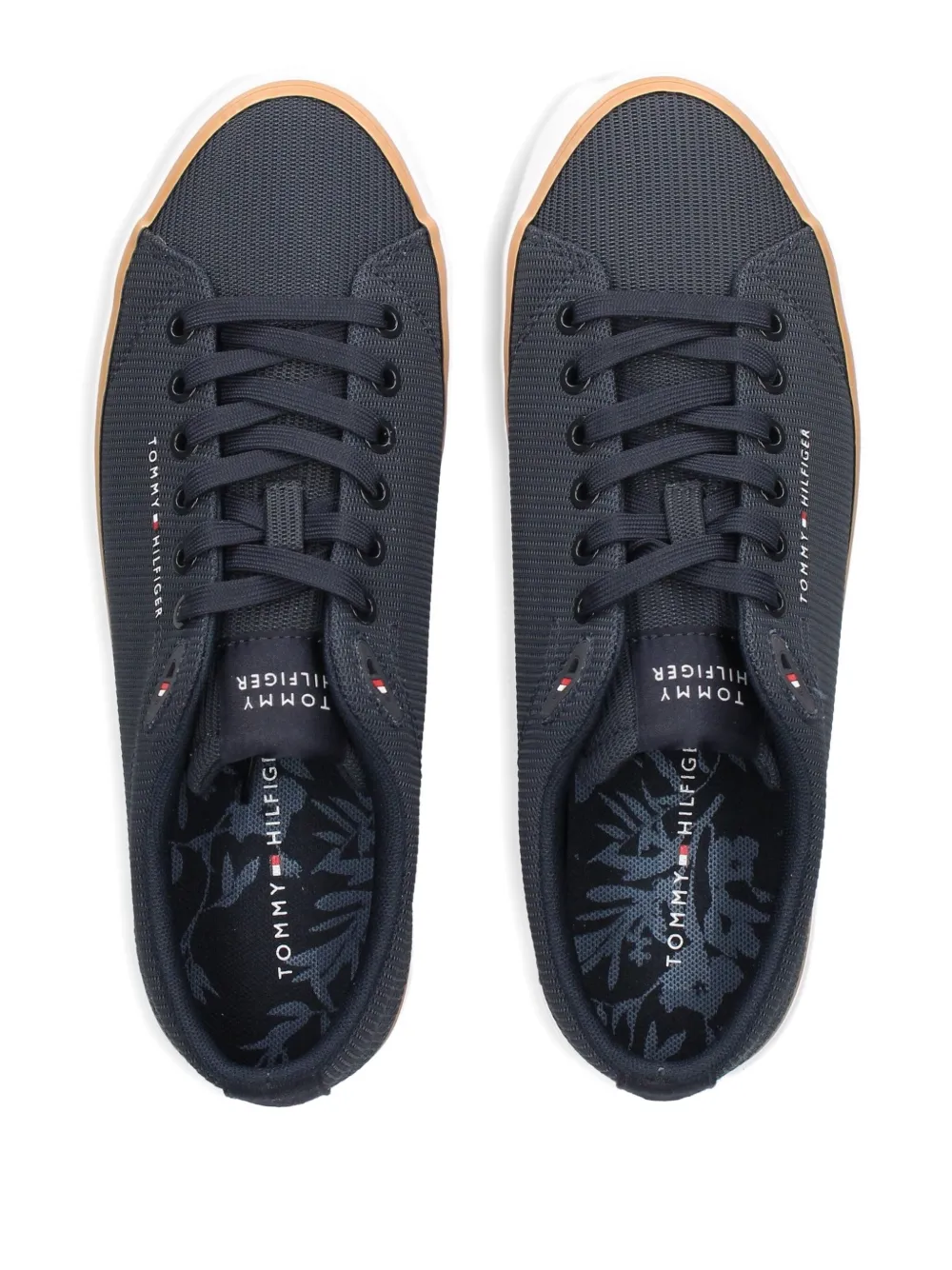 Tommy Hilfiger textured lace-up sneakers Blue