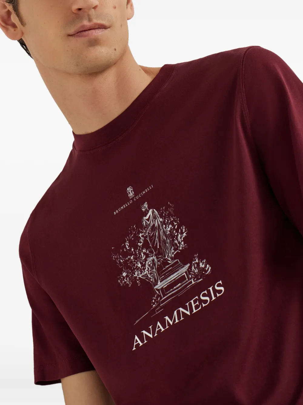 Brunello Cucinelli Katoenen T-shirt met grafische print Rood