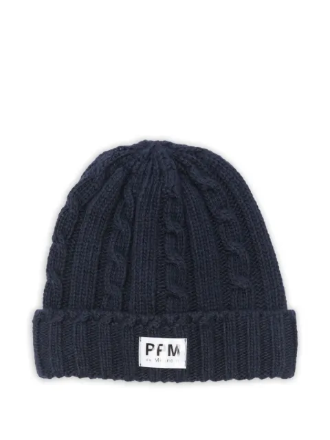 Paolo Pecora Kids cable-knit logo beanie