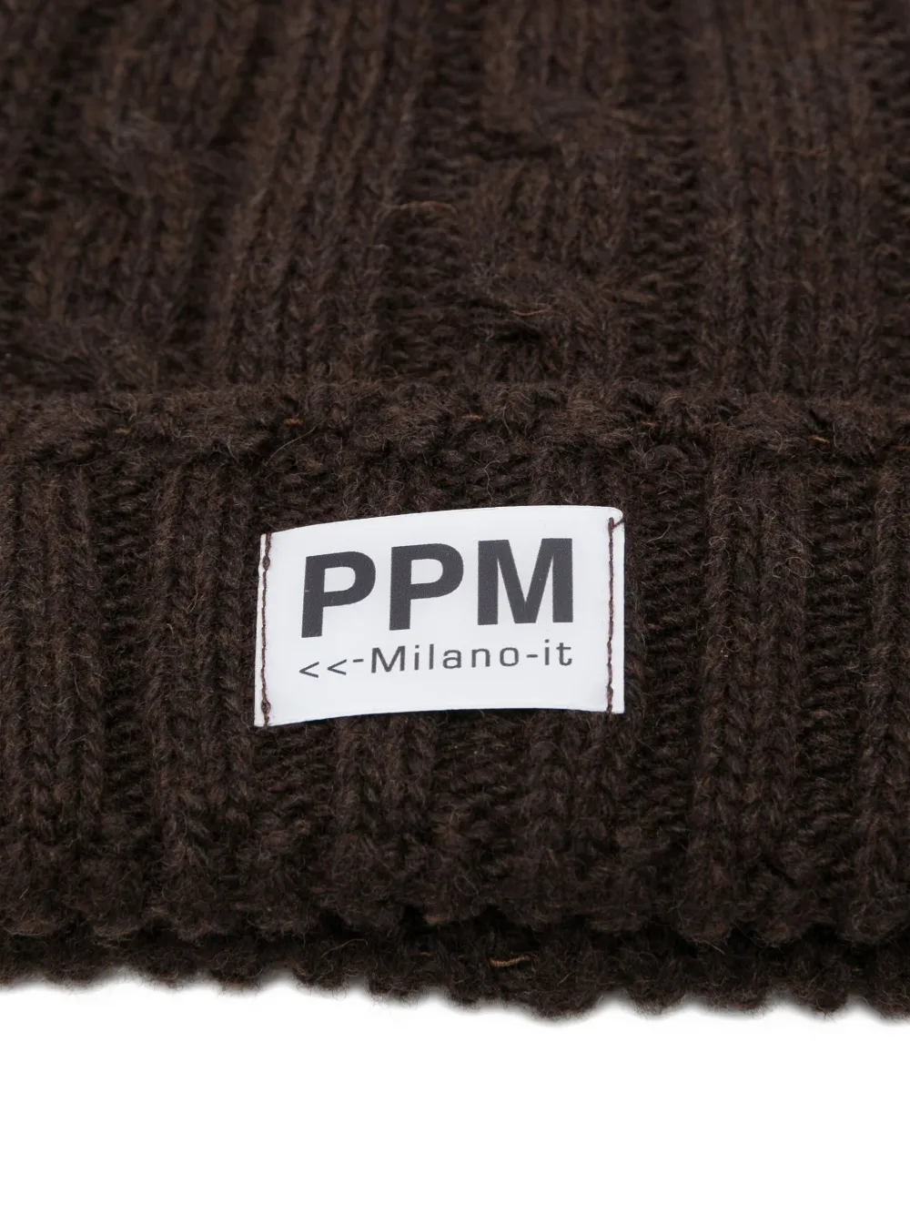 Paolo Pecora Kids cable-knit beanie - Bruin
