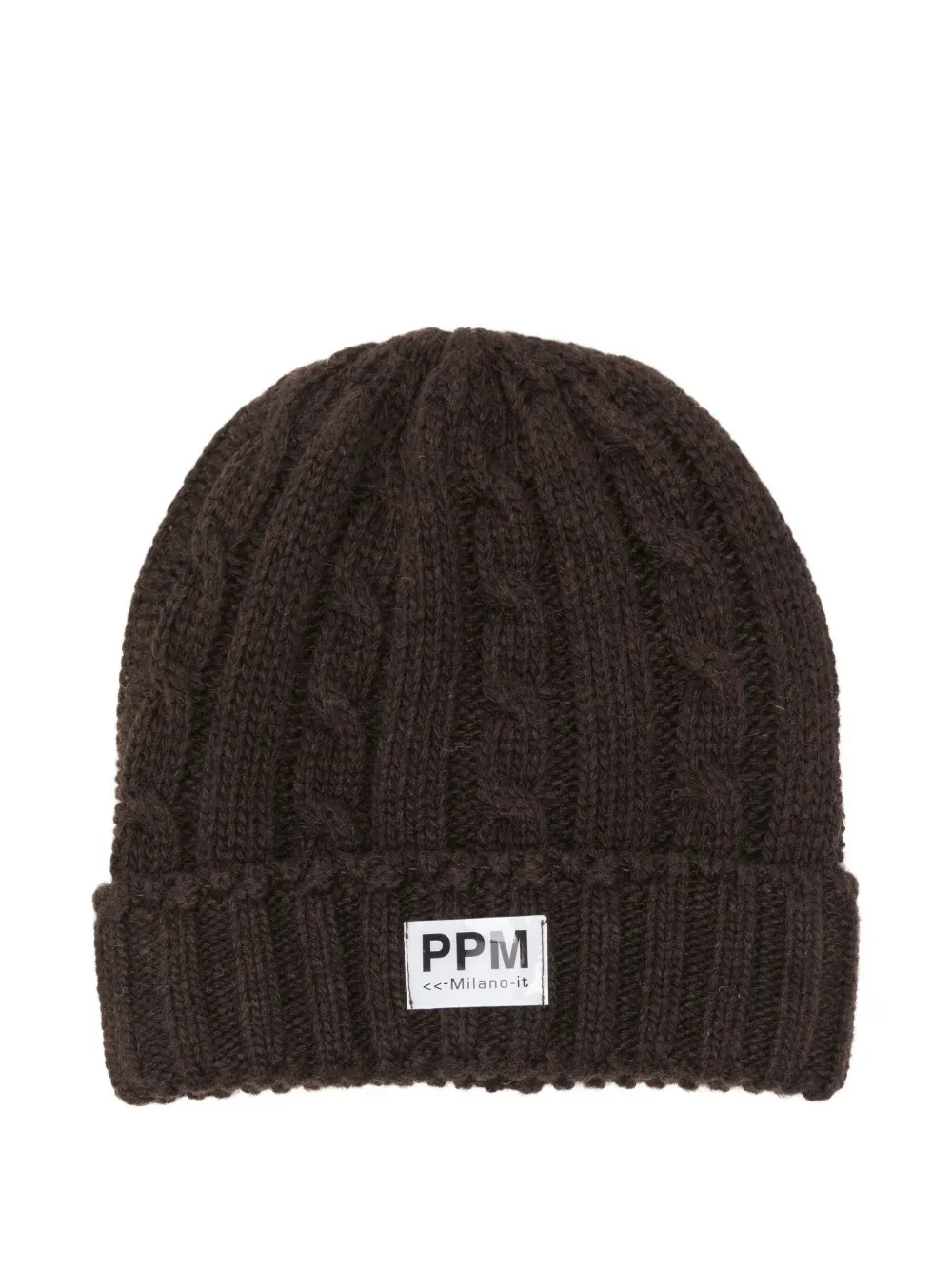 Paolo Pecora Cable-knit Beanie In Brown