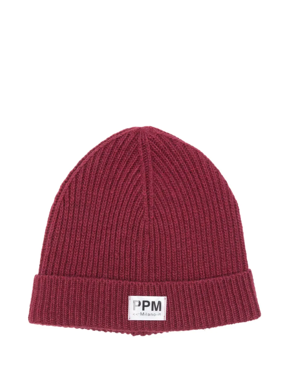 Paolo Pecora Ribbed-knit Logo-patch Beanie In Brown