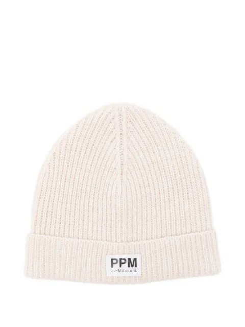 Paolo Pecora Kids ribbed-knit logo-patch beanie