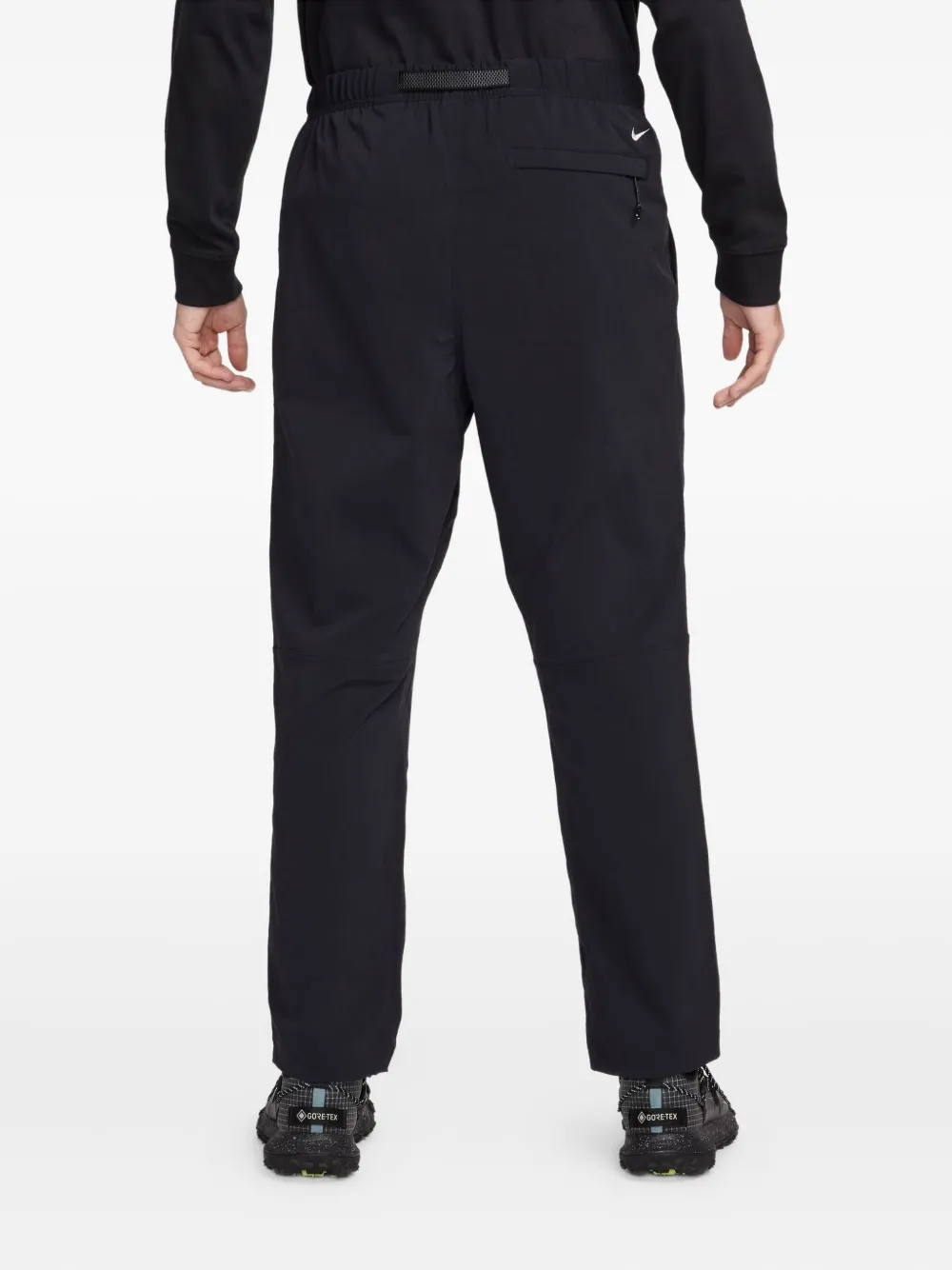 Nike Acg Straight-leg Belted Logo-embroidered Shell Trousers In Black