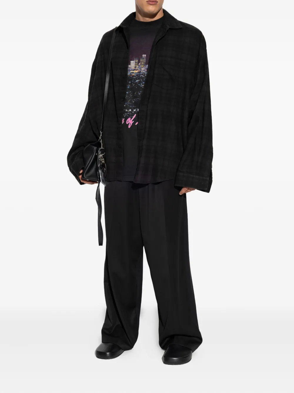 Balenciaga Wollen broek met elastische taille - Zwart