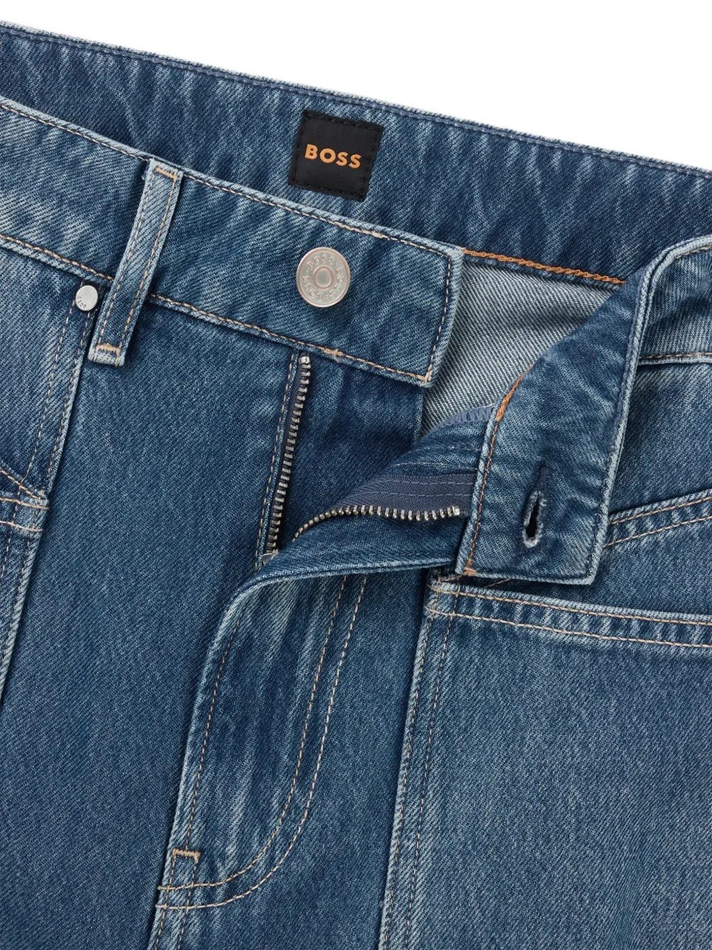 BOSS High-waist jeans Blauw