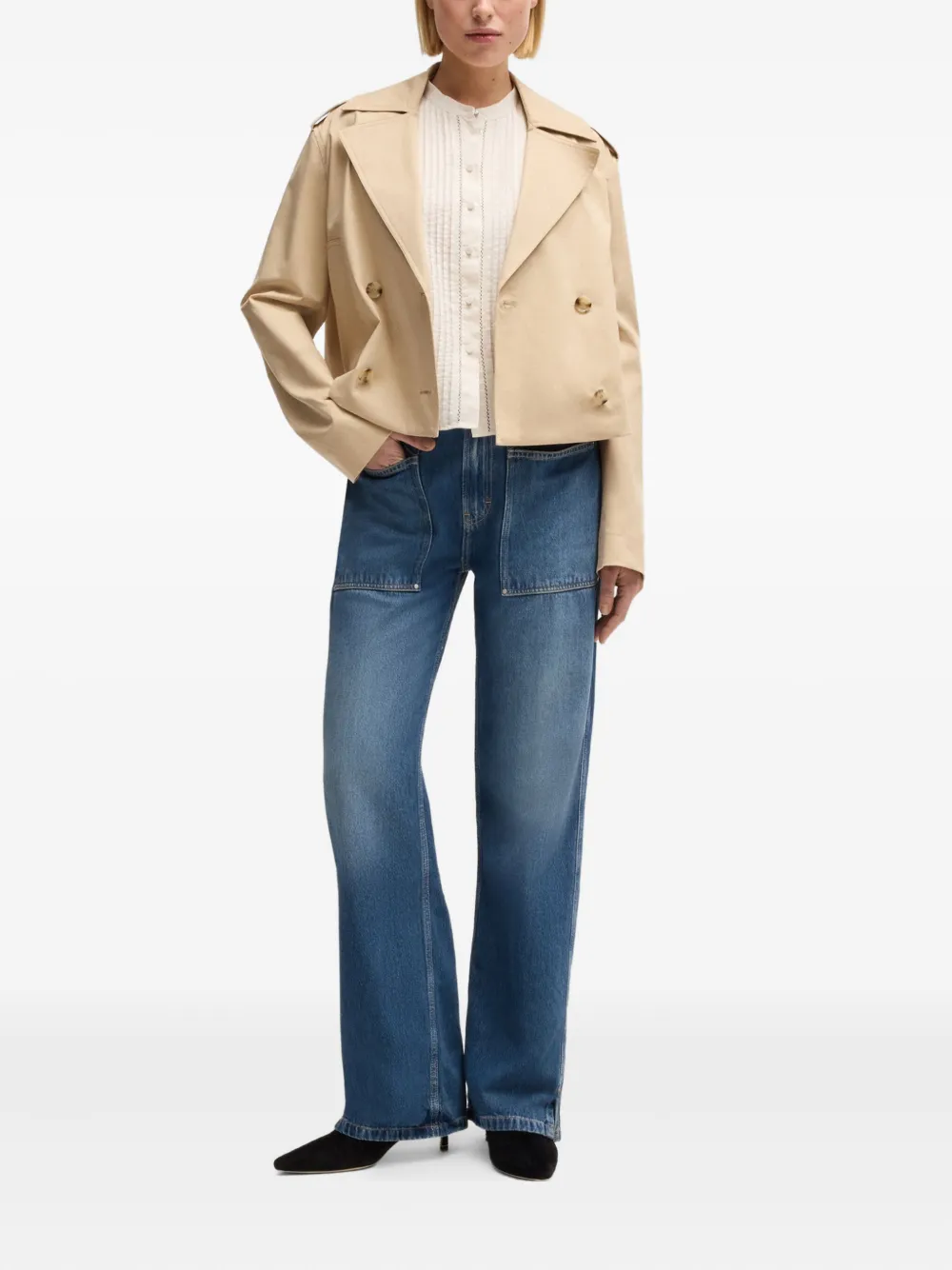 BOSS high-waisted jeans - Blauw
