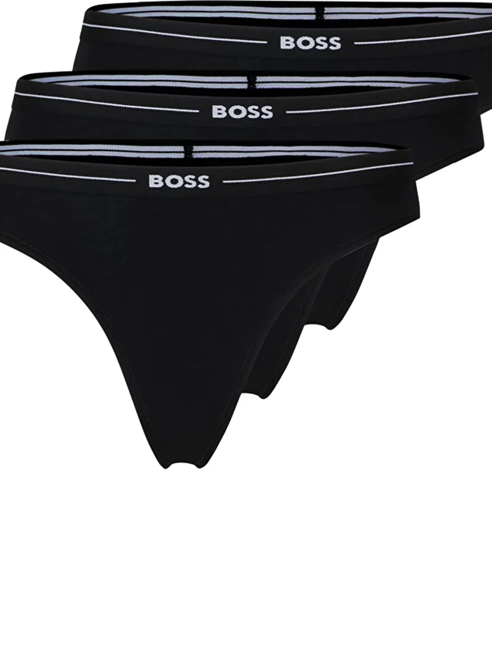 BOSS logo-detail thongs (pack of three) - Zwart