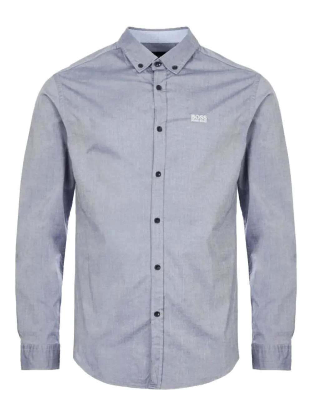 BOSS embroidered cotton shirt - Blu