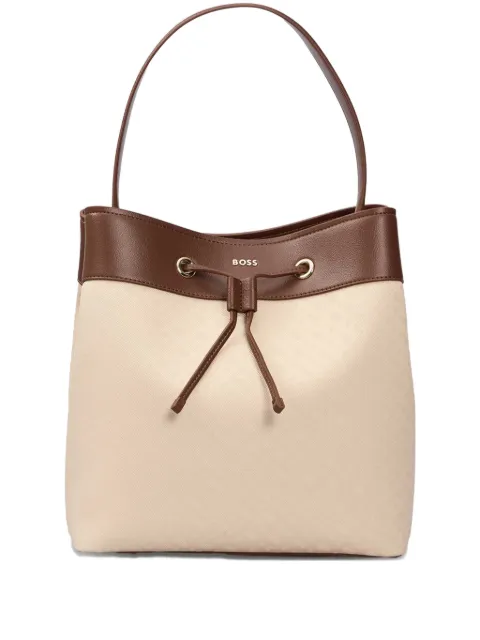 BOSS drawstring top-handle bucket bag