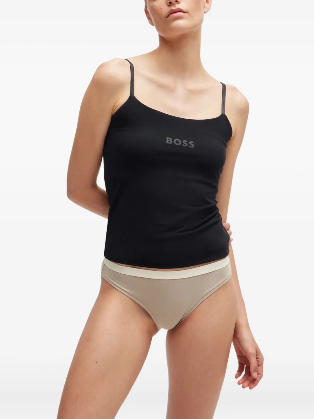 BOSS logo-detail cotton body (pack of three) - Beige