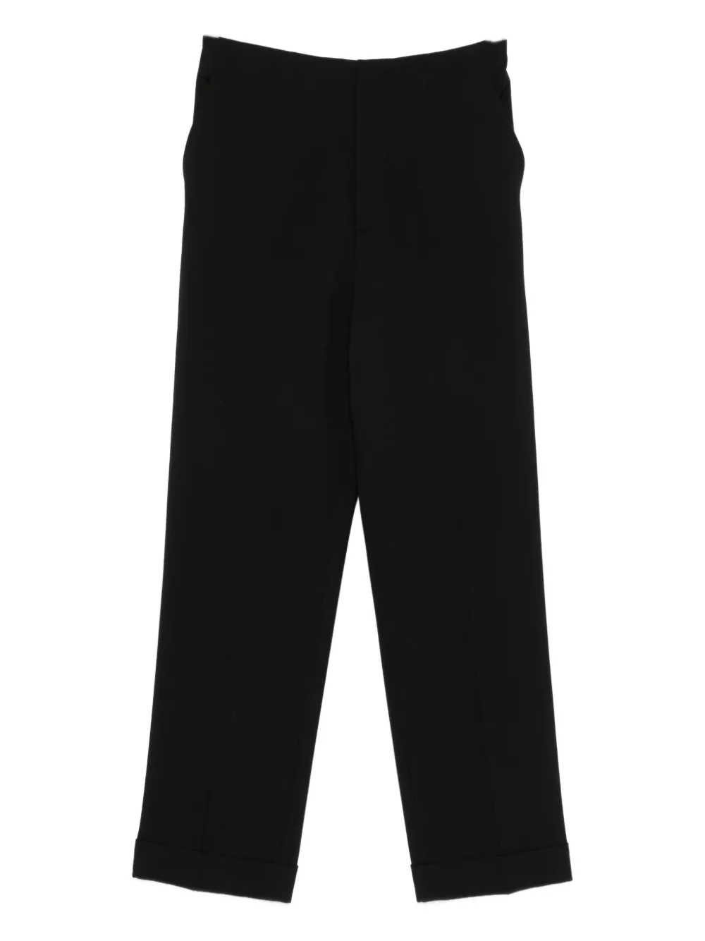 Alberta Ferretti Cuffed Side-pocket Trousers In Black