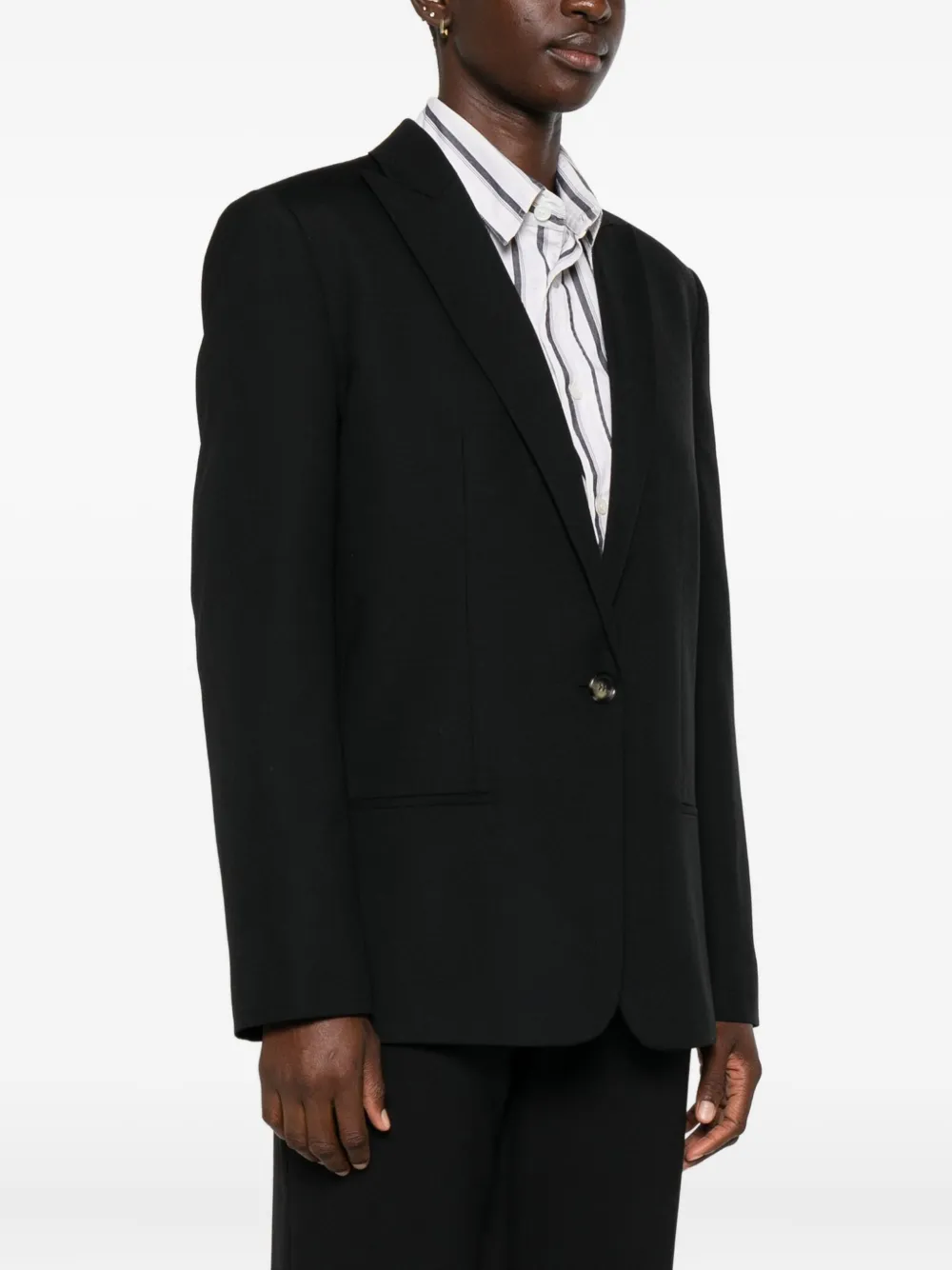 Alberta Ferretti Blazer met enkele rij knopen Zwart