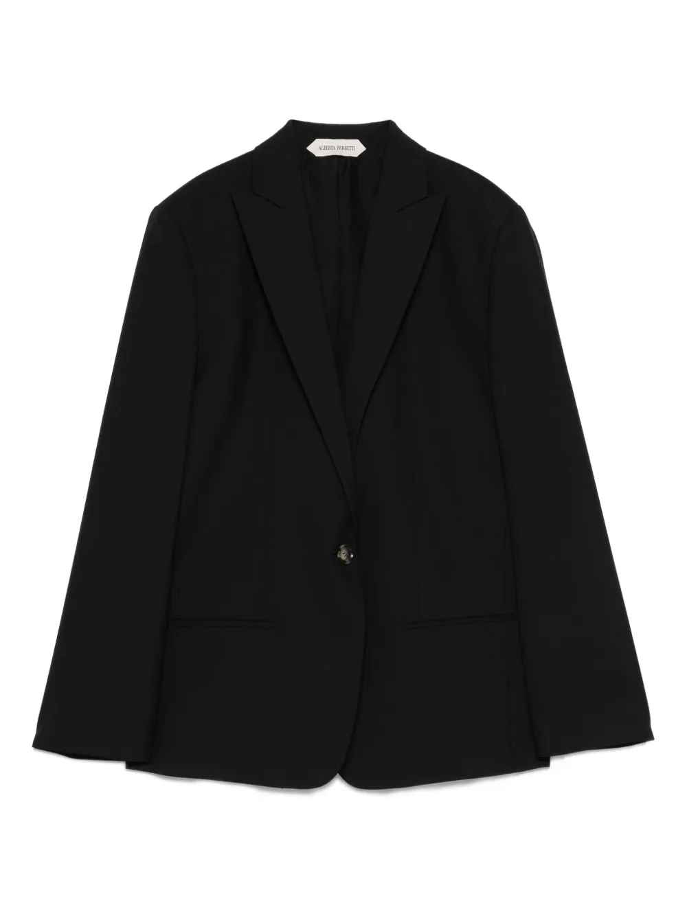 Alberta Ferretti Blazer met enkele rij knopen Zwart