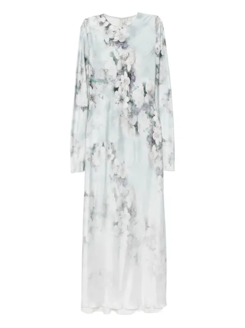 Alberta Ferretti floral-print long-sleeved day dress