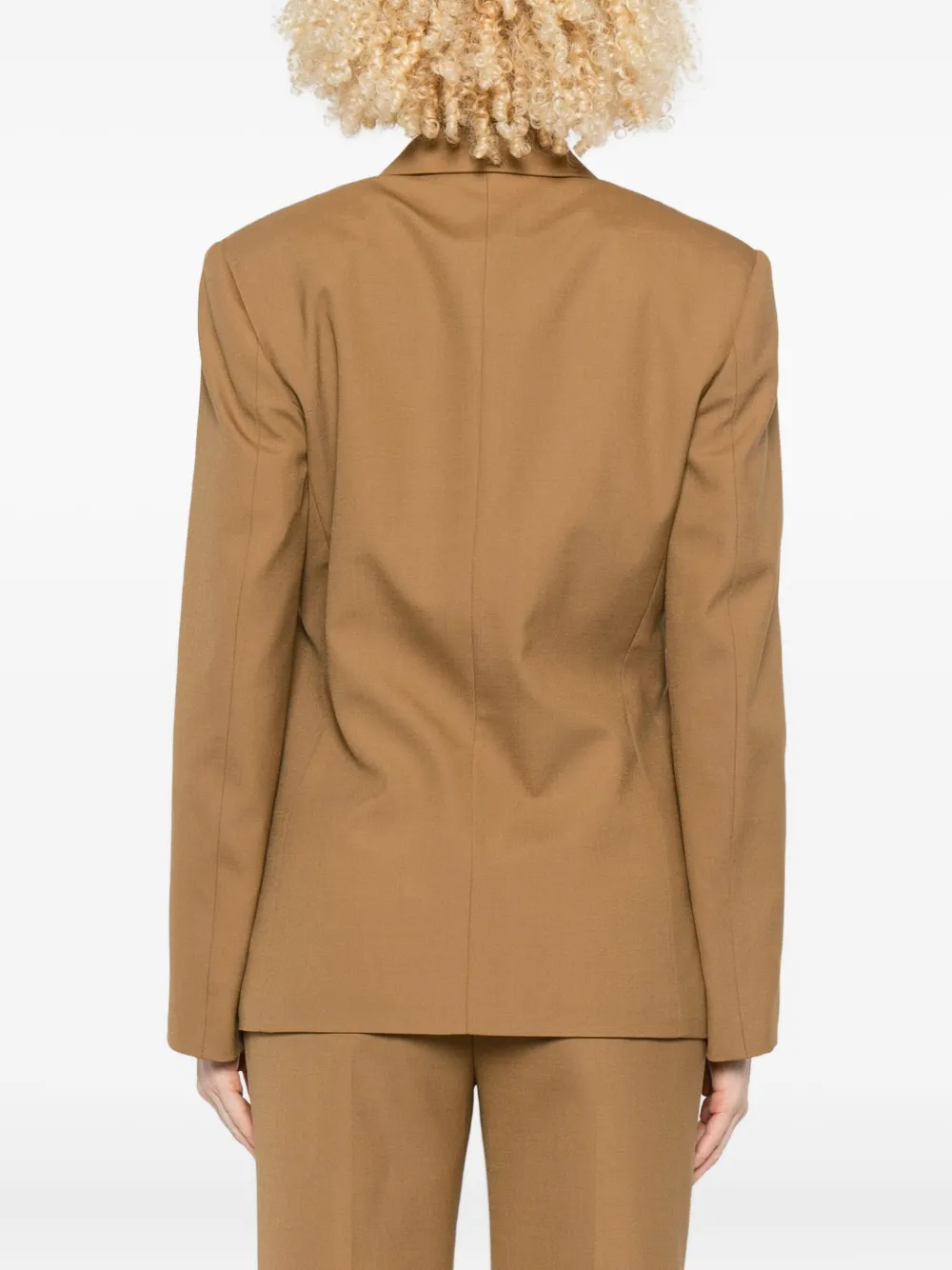 Alberta Ferretti Blazer met enkele rij knopen Beige