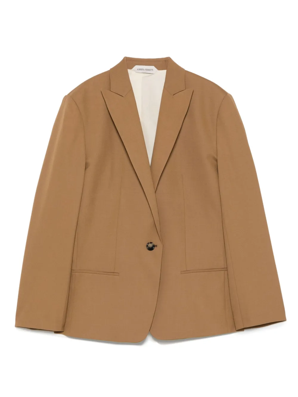 Alberta Ferretti Blazer met enkele rij knopen Beige