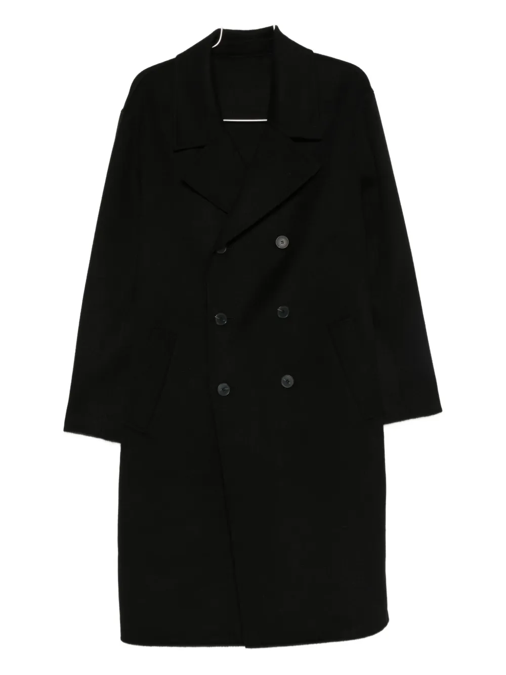 Yves Salomon Double-breasted Patch-pockets Coat In Black