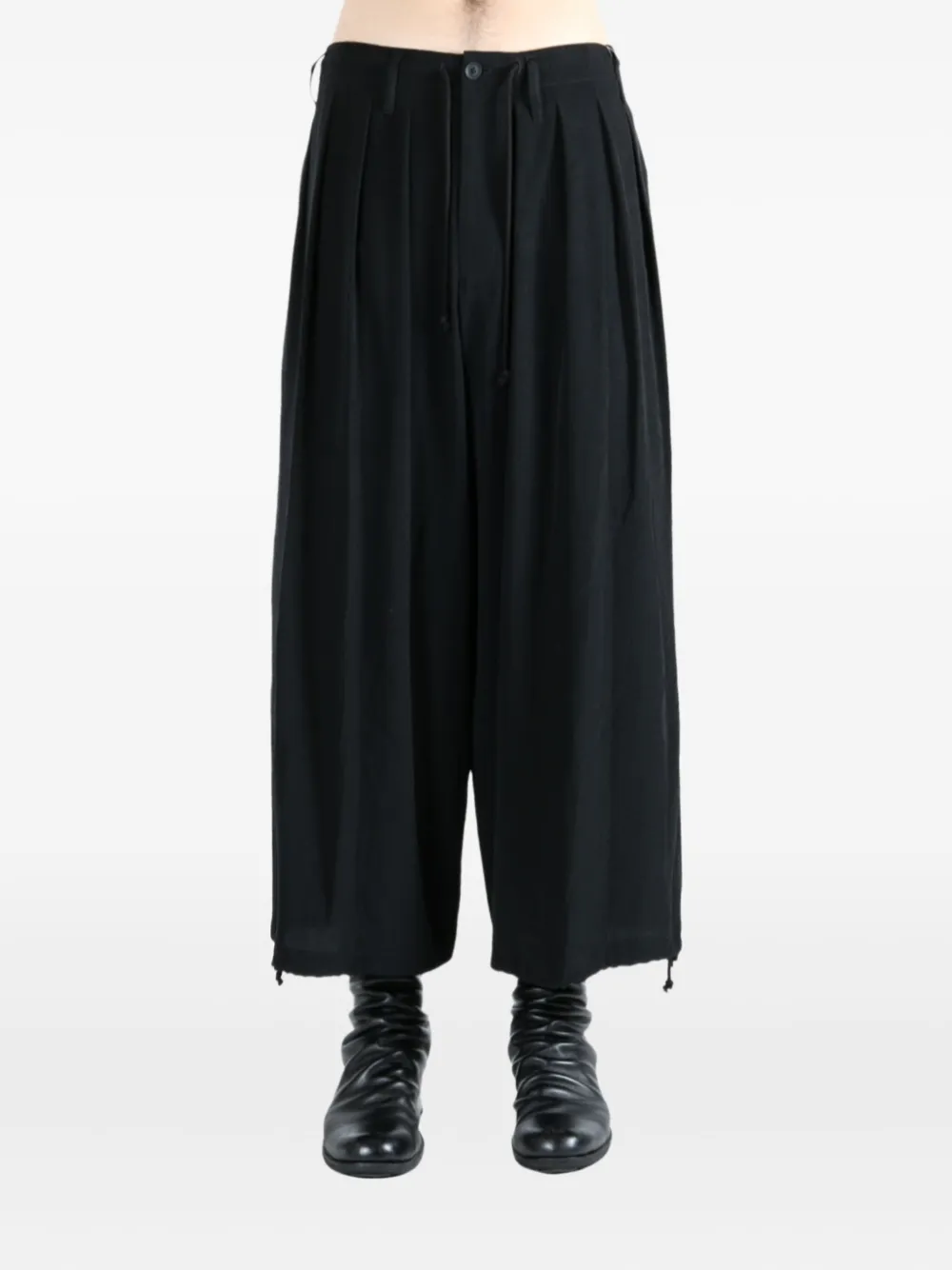 Yohji Yamamoto pleated trousers Zwart