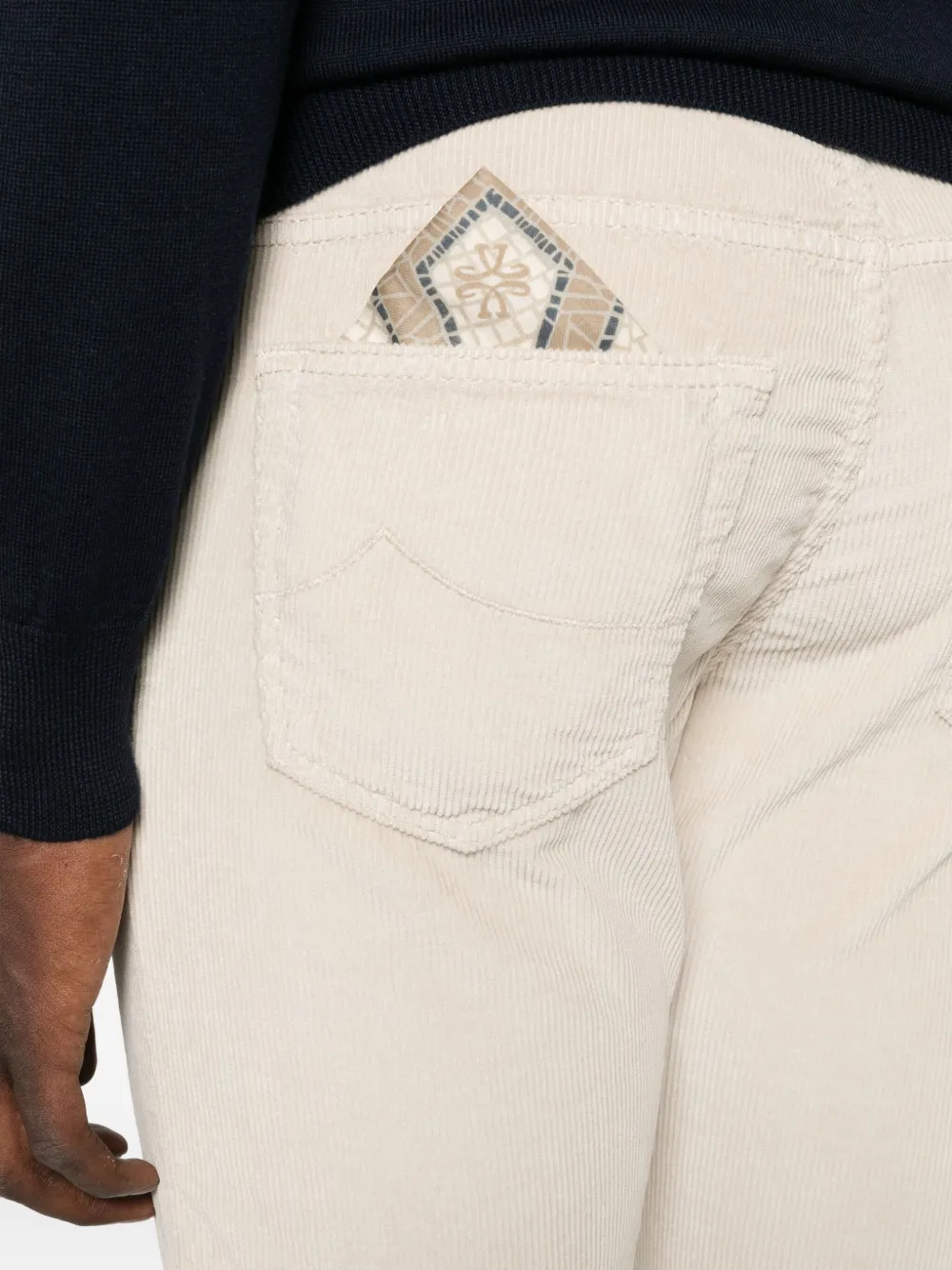 Jacob Cohën Ribfluwelen broek met vijf zakken Beige