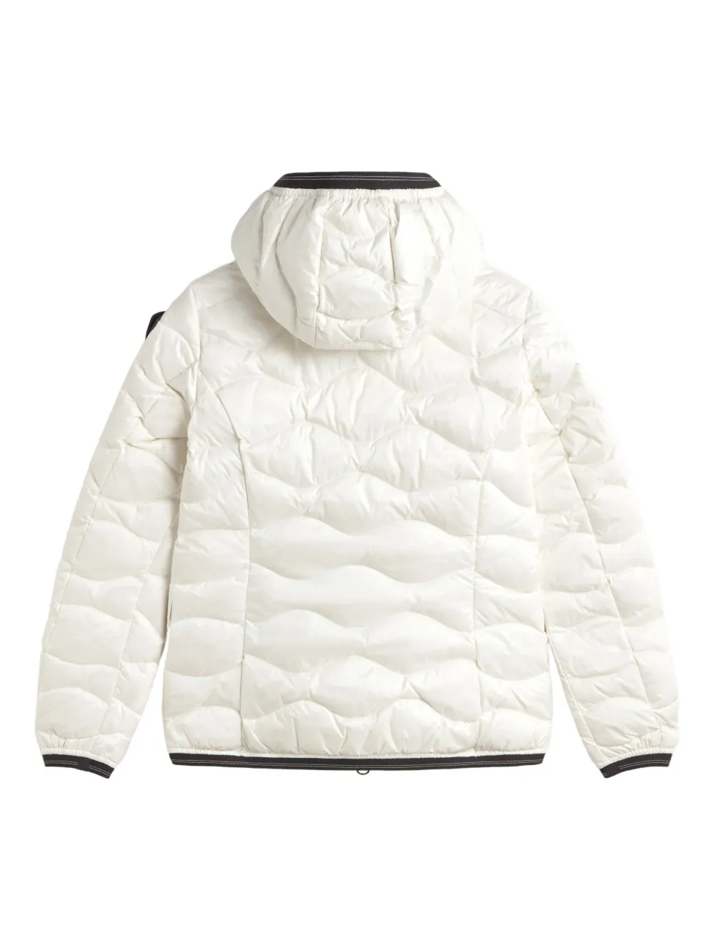 Blauer Gesteppte Kapuzenjacke In White