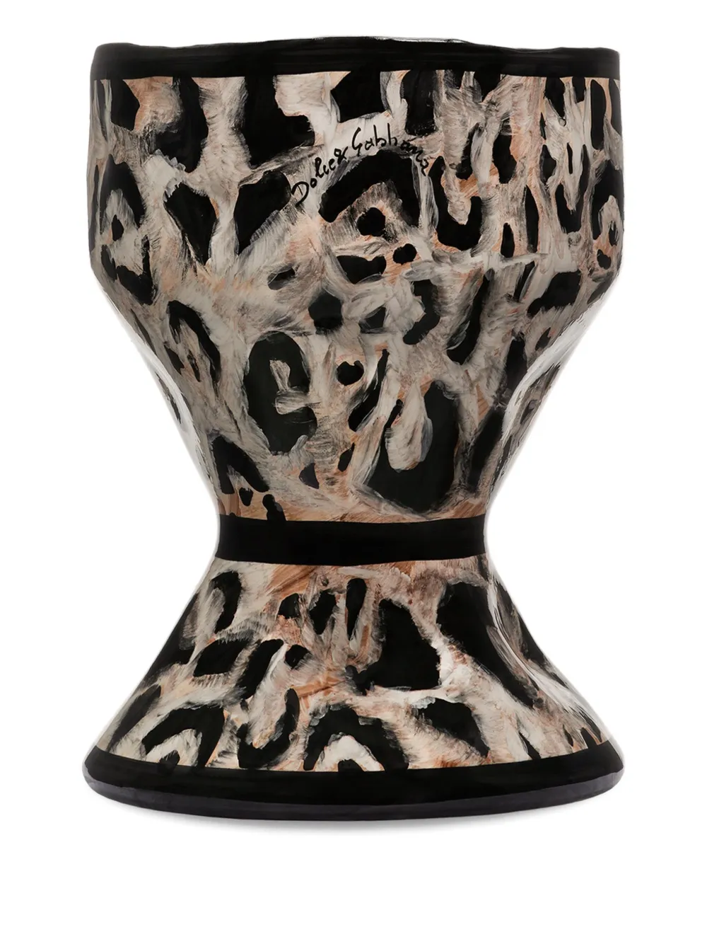 Dolce & Gabbana Hourglass vaas met luipaardprint - Bruin