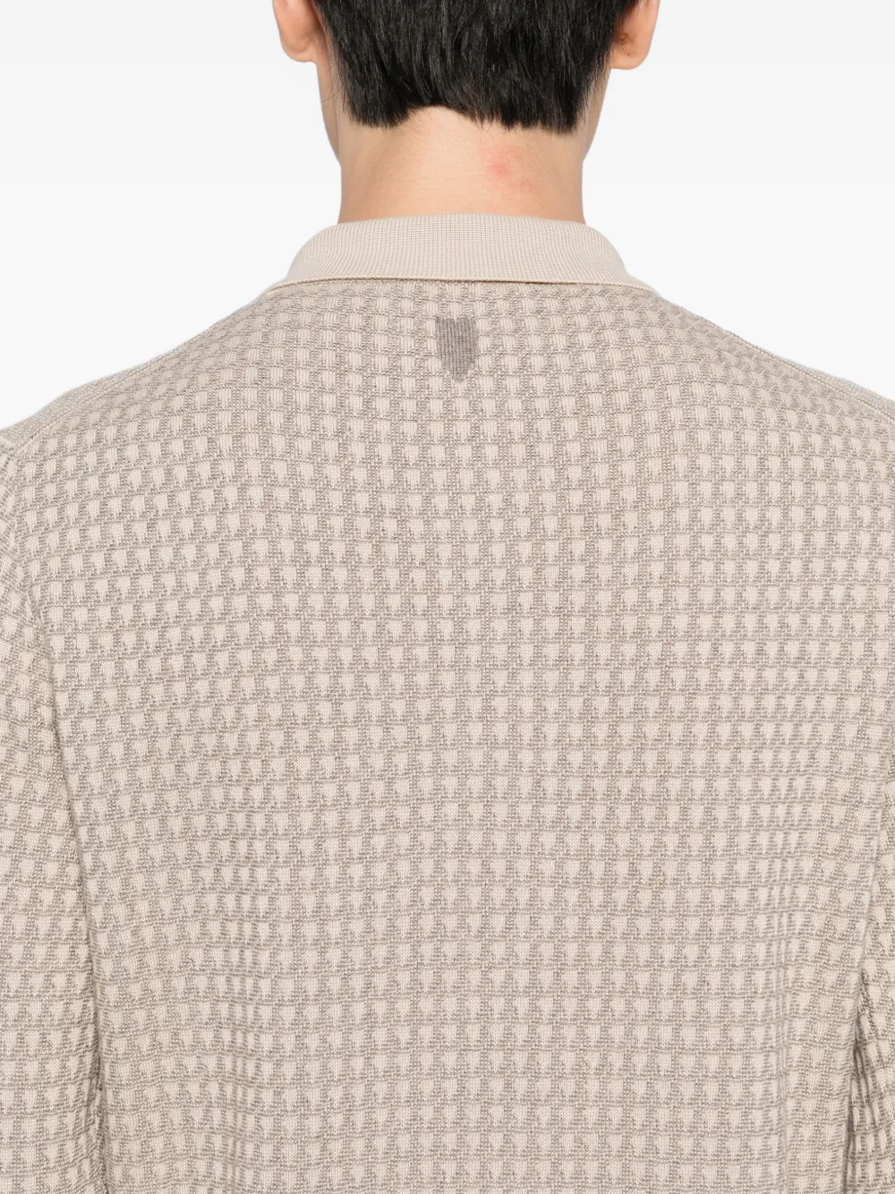Canali Gebreid poloshirt Beige