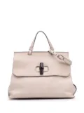 Gucci Pre-Owned 2016-2025 Medium Leather Bamboo Daily satchel - White