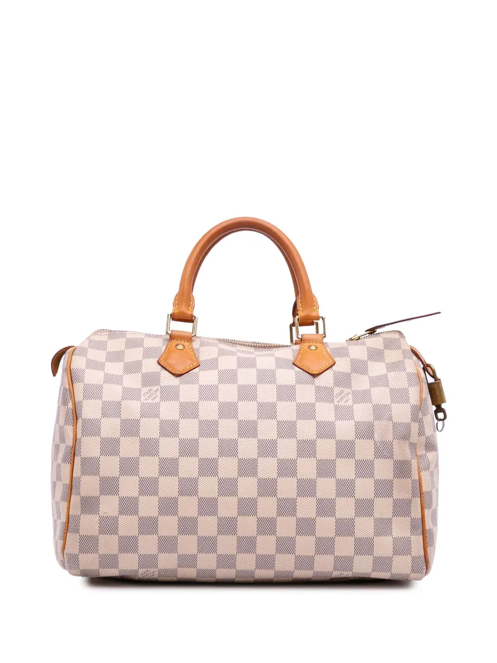 Louis Vuitton Pre-Owned 2015 ダミエ アズール スピーディ 30 ボストンバッグ - ホワイト Louis Vuitton Pre-Owned 2015 ダミエ アズール スピーディ 30 ボストンバッグ - ホワイト