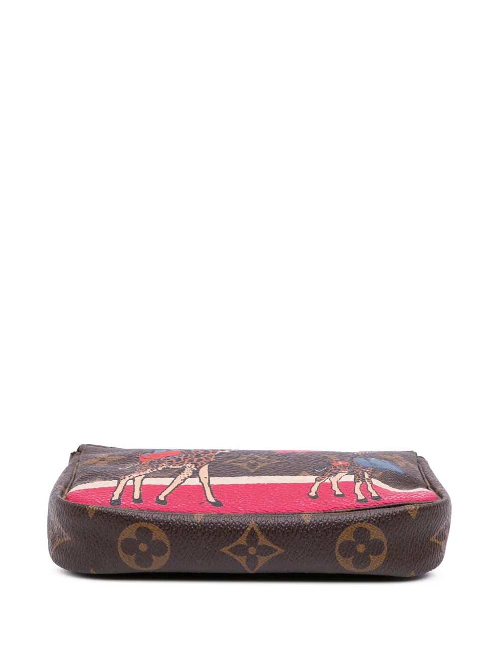 Pre-owned Louis Vuitton 2017 Monogram Giraffe Christmas Mini Pochette Accessoires Handbag In Brown