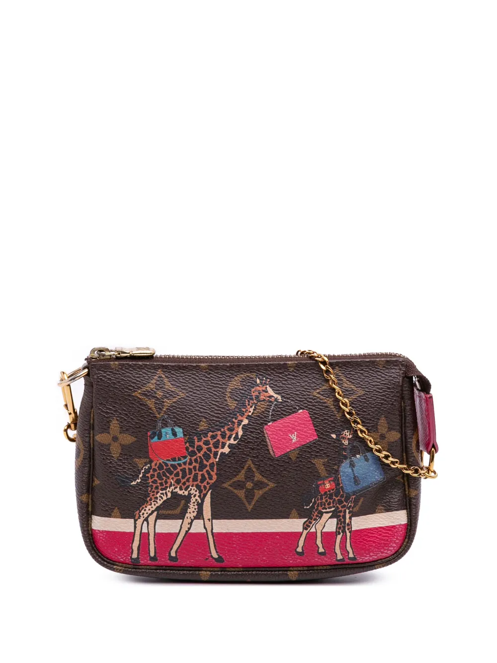 Louis Vuitton Pre-Owned 2017 モノグラム ジラフ クリスマス ミニ ポシェット アクセソワール ハンドバッグ - Louis Vuitton Pre-Owned 2017 モノグラム ジラフ クリスマス ミニ ポシェット アクセソワール ハンドバッグ -