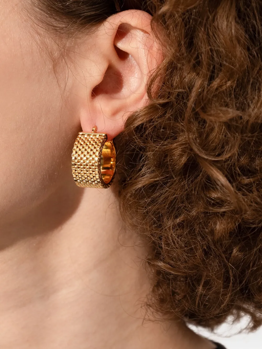 Jil Sander chain-link hoop earrings - Goud